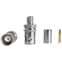Conector Hembra BNC-C-K4 de Latón de Fábrica de Buen Rendimiento, Crimpado RG59