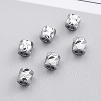 Perles d'espacement en acier inoxydable de haute qualité CX, tubes droits/cylindres à trous traversants, froissés, pour la fabrication de colliers et de bracelets DIY