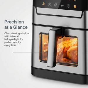 Freidora <span class=keywords><strong>de</strong></span> <span class=keywords><strong>Aire</strong></span> Digital <span class=keywords><strong>de</strong></span> Acero Inoxidable <span class=keywords><strong>de</strong></span> 8L/6L con Pantalla Táctil, Circulación Rápida <span class=keywords><strong>de</strong></span> <span class=keywords><strong>Aire</strong></span>, Cocina Eléctrica sin Aceite, Certificaciones ETL GS CE CB RoHS - Product Image 4