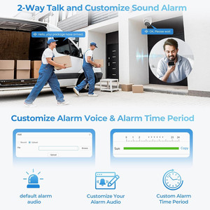 Caméra IP intelligente VCA AI 6MP à double lumière, tourelle couleur <span class=keywords><strong>nuit</strong></span> POE, lampe <span class=keywords><strong>de</strong></span> poche rouge et bleue, sirène d'alarme, dissuasion active, conversation bidirectionnelle - Product Image 3