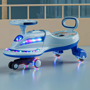 Coche de Empuje Multifuncional de Plástico para Niños de 2 Años, Columpio Giratorio con Pedales, Reproductor de Música <span class=keywords><strong>MP3</strong></span>, Duradero, Seguro, Carga de 160 kg - Product Image 2