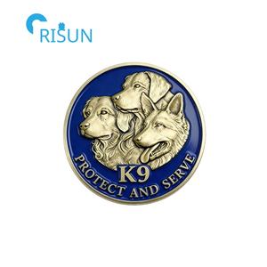 Souvenirs personnalisés, Pièces commémoratives et Pièces <span class=keywords><strong>de</strong></span> défi K9 personnalisées, motif Ligne bleue fine, pour le soutien canin et la prière - Product Image 6