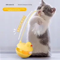 Jouet interactif lumineux pour chat Glow Cat Tumbler Teaser avec plumes de rechange – Idéal pour chats lasse – Fournitures pour animaux de compagnie en gros
