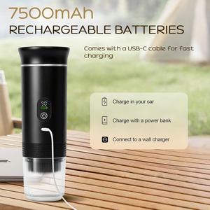 Machine à expresso portable pour voiture, 20 bars de pression, batterie 7500 mAh, cafetière sans fil, maison, bureau, voyage - Product Image 4