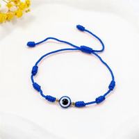 Bracelet tressé en corde rouge avec perles de verre bleues turques |   Bijoux tendance ajustables en fer électroplaqué, cadeau unisexe