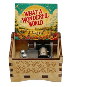 Vintage <span class=keywords><strong>What</strong></span> <span class=keywords><strong>a</strong></span> <span class=keywords><strong>Wonderful</strong></span> World Boîte à musique en bois 18 notes Mélodie Spécial Mignon Souvenir pour Amis Famille Cadeaux de Noël - Product Image 1