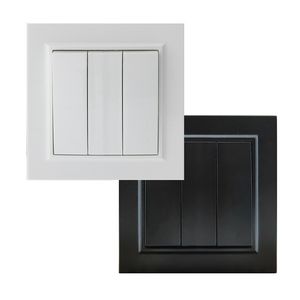 Interruttore triplo semplice nero - controllo luci, facile installazione, design moderno; ideale per case e uffici. - Product Image 1