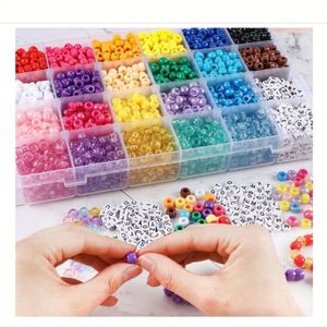 Kit de perles de rocaille en verre couleur arc-en-ciel, en plastique, pour la fabrication de bijoux – Vente chaude - Product Image 5