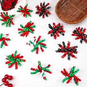 Vente en gros en vrac d'accessoires pour cheveux de chiot Korker bouclés et doux, nœuds faits à la main pour le toilettage des animaux de compagnie avec des élastiques pour Noël - Product Image 4