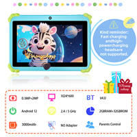 Tablet Anak Terlaris 7 Inci Baterai 3000MAH Resolusi 1024x600 Quad Core MTK Mesin Pembelajaran Elektronik Buatan Pabrik