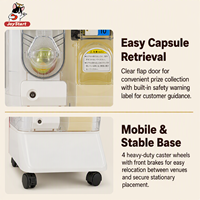 Double compartiment pour distributeur automatique de capsules, Gasha mécanique sans alimentation, couleur gelée, ABS, fonctionne avec jetons, 45-75mm, supermarché, 1 an
