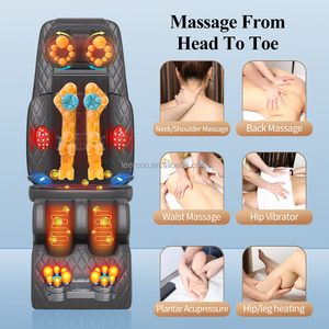 Coussin de massage Shiatsu de luxe LEERCON pour tout le corps avec chaleur thérapeutique, pour le cou, le dos, les jambes, les pieds, matelassage diamant, télécommande - Product Image 2