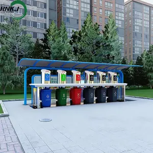 RNKJ 240L * 6 Système de collecte des ordures souterraines Bouteilles en verre métallique Machine de recyclage de plastique Capteurs intelligents Poubelles