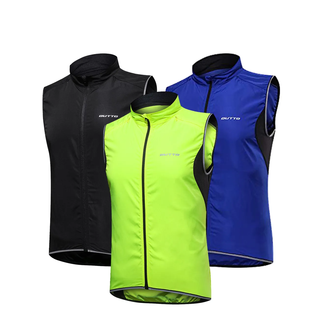 Sports Sleeveless Windproof Jacket Men's Reflective Running Cycling Vest Windbreaker for Safty Lightweight Breathable Bike Vest