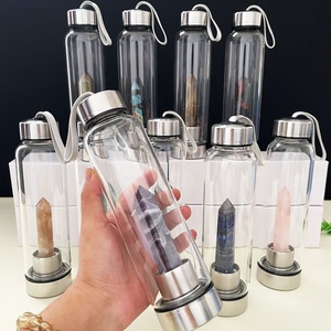 Toptan karışık manevi doğal şifa kristal taşlar noktası cam şişe gül kristal kule şişe - Product Image 2