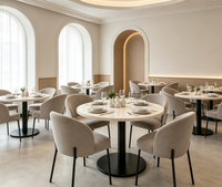 Ensemble de banquettes de restaurant moderne, table et chaises pour restaurant familial, mobilier de restaurant commercial minimaliste, sur mesure