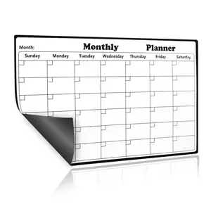 Tablero de borrado en seco magnético acrílico y calendario para nevera personalizado 2 juegos de pizarra blanca reutilizable Notebook portátil caja de pizarra azul