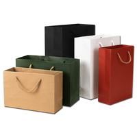 Bolsas de Papel Kraft de Lujo Reciclables Personalizadas en Múltiples Colores, con Logotipo Impreso en Cuerda de Algodón, para Regalos al por Mayor