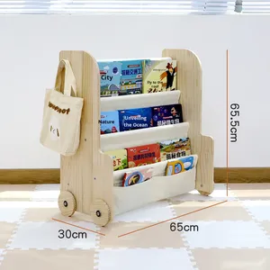 Bán Chạy Nhất Trẻ Em Của Giá Sách Đơn Giản Di Chuyển Hình Ảnh Cuốn Sách Giá Cross-Biên Giới Bánh Tầng Đứng Lưu Trữ Giá Tủ Sách - Product Image 6