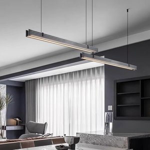 Lámpara Colgante de Vidrio Ondulado Lineal Minimalista para el Hogar, Diseño Creativo y Discreto de Lujo para Comedor, Bar o Isla de Cocina - Product Image 1