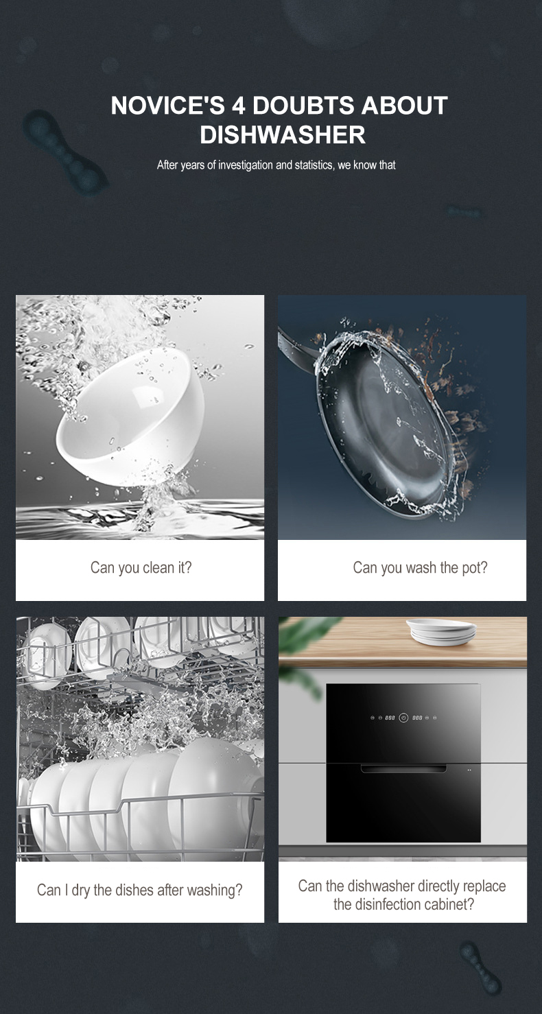 Commercial Dishwasher Large built-in Freestanding Intelligent Dish-washing Machine Drawer Automatic Disinfection Dishwasher