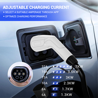 Nouvelle conception de station de recharge portable pour véhicules électriques 16A 3,5 kW avec écran, application intelligente pour la maison en option, chargeur mobile pour véhicules électriques Tesla, IP55