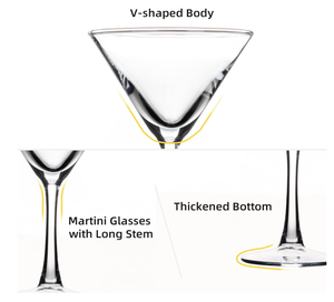 Ensemble de verres à cocktail en cristal sans plomb, 6 verres à martini élégants pour mariage, fête, bar - Product Image 3