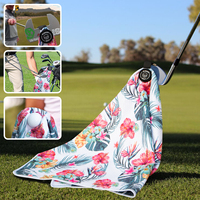 Toalla de Golf Personalizada del Fabricante, Toalla de Golf con Cinta Rosa, Toallas de Golf Magnéticas con Clip y Logotipo Personalizado