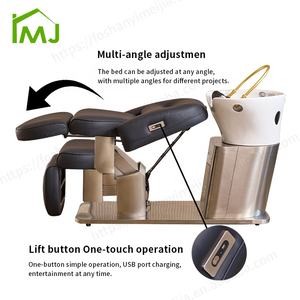 Luxuriöser Friseurstuhl für Haarwäsche mit Shampoo-Becken, Liegefunktion, Massage und Kopf-Spa - Product Image 4