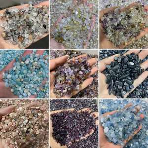 Precio de Fábrica al por Mayor: Grava de Cuarzo Rutilado Dorado, Aguamarina y Super Siete de Cristal de Aproximadamente 5-7mm para Sanación - Product Image 2