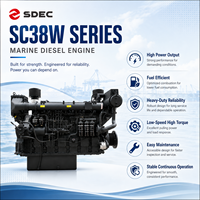 Moteur diesel marin refroidi par eau SDEC SC38W880.12CA1 866HP 637kW 6 cylindres 1200 tr/min pour remorqueur, bateau de pêche, navire de transport de marchandises