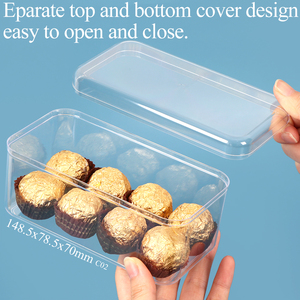 SUNSHING Caja Rectangular para Postres, Chocolates y Dulces, Envase de Plástico para Regalo y Empaque de Galletas y Chocolates <span class=keywords><strong>Ferrero</strong></span> Rocher - Product Image 2