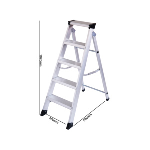 <span class=keywords><strong>Escabeau</strong></span> pliant en alliage d'<span class=keywords><strong>aluminium</strong></span> durable à <span class=keywords><strong>5</strong></span> <span class=keywords><strong>marches</strong></span>, échelle extensible pour les tâches de maintenance intérieures et extérieures - Product Image 2