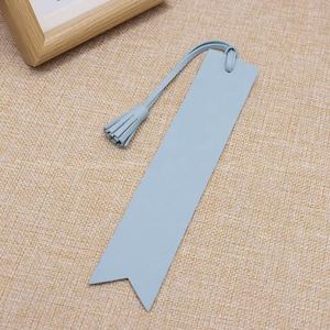 Quick Ship PU Leather <b>Bookmark</b> with Tassels 7 Multi-color Blue Pink Purple Cute Design Embossed Promotional Reading Accessory - Product Image 3