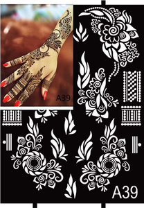 <span class=keywords><strong>Prix</strong></span> usine réutilisable beauté temporaire main <span class=keywords><strong>dessin</strong></span> <span class=keywords><strong>tatouage</strong></span> pochoirs henné inspiré autocollants - Product Image 3