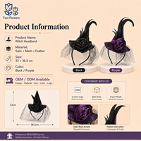 Serre-tête Chapeau de Sorcière en Tulle Doux pour Halloween, Idéal pour Adolescentes, Fêtes de Carnaval et Déguisements Cosplay