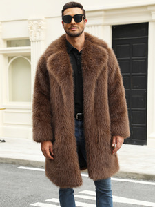 <span class=keywords><strong>Manteau</strong></span> d'<span class=keywords><strong>hiver</strong></span> long en fausse fourrure de renard pour homme, style mode, 2026, col à revers, épais, chaud, de luxe, prix d'usine, vente en gros - Product Image 1