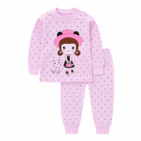 Ensemble de pyjama 100 % coton pour enfants, motif à pois mignon pour filles, vêtements de nuit pour bébés et tout-petits, pyjamas de classe A pour tout-petits, étiquette privée OEM personnalisée