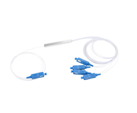 Splitter Fiber Optik PLC FTTH Berkualitas Tinggi LC UPC Single Mode SC/LC Rasio Pembagian 50/50 1X2-1X32 Tabung Baja