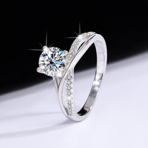SPJ bajo MOQ GRA certificado Romance Moissanite diamante joyería fina plata 925 elegante compromiso promesa anillo para mujeres - Product Image 2