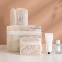 Ensemble de sacs de rangement de voyage en maille respirante pour l'été – Cubes de rangement pliables pour cosmétiques, articles de toilette et accessoires numériques