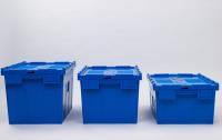 Entrepôt Stockage industriel Déplacement PP Attaché Couvercle Conteneurs Boîte de Chiffre d'Affaires en Plastique pour Transport Tote