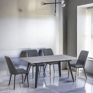 Mesa de Comedor Moderna de Lujo con Patas de Metal y Tablero de MDF, Muebles para el Hogar - Product Image 1