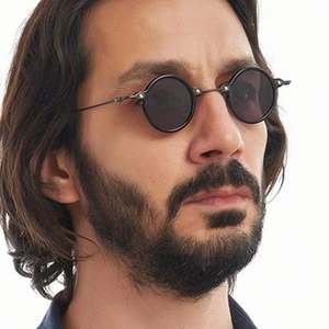 Gafas de Sol Redondas Pequeñas Estilo Steampunk con Lentes Transparentes Color Océano, Protección UV400, Moda Retro 2025 para Mujer y Hombre - Product Image 1