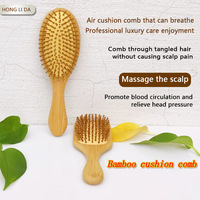Sisir bantalan udara antistatis bambu kualitas tinggi untuk penggunaan Salon alat pijat Meridian yang dapat disesuaikan dan rambut lurus