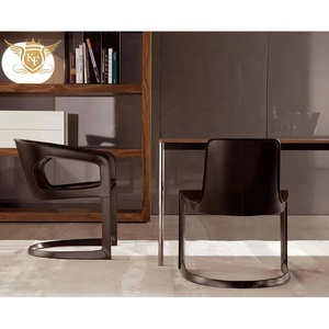 <span class=keywords><strong>Chaise</strong></span> de salle à manger en cuir au design italien moderne, mobilier d'hôtel, fauteuil à structure métallique <span class=keywords><strong>noir</strong></span>, <span class=keywords><strong>chaise</strong></span> de restaurant en forme de S - Product Image 5