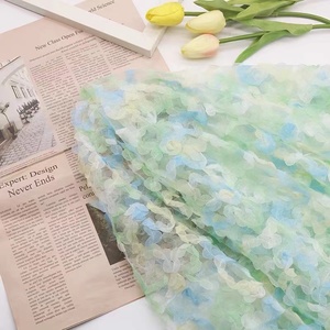 Griadent colores Tie Dye estilo púrpura hinchado volante flor tela tul red volante pastel vestido tela <span class=keywords><strong>de</strong></span> encaje - Product Image 6