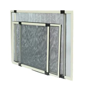 Janela deslizante de alumínio anti-insetos expansível, janelas deslizantes retráteis, design de grade em janelas