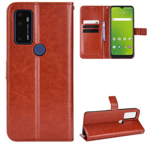 Crazy Horse Pattern PU Funda de cuero con correa de mano para Cricket Dream 5G/AT&T Radiant Max 5G Carcasa protectora para teléfono celular - Product Image 2