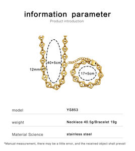 Ensembles de bijoux de mode hip hop personnalisés en gros 18 carats plaqué or en acier inoxydable ensembles de chaîne de nez de cochon lettre bracelet collier femmes - Product Image 6